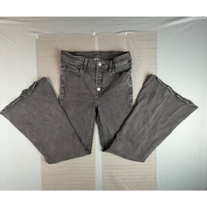 American Eagle Festival Flare Jeans Black Button Fly Stretch Size 8 Y2K Rodeo